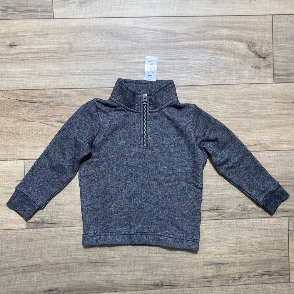 The Children’s Place Boys Half Zip Mock Neck Pullover Size 3T Black